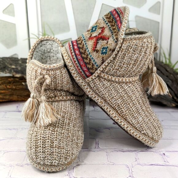 Muk Luks A La Mode Womens Short Bootie Slippers - Large 9-10 - Picture 1 of 10